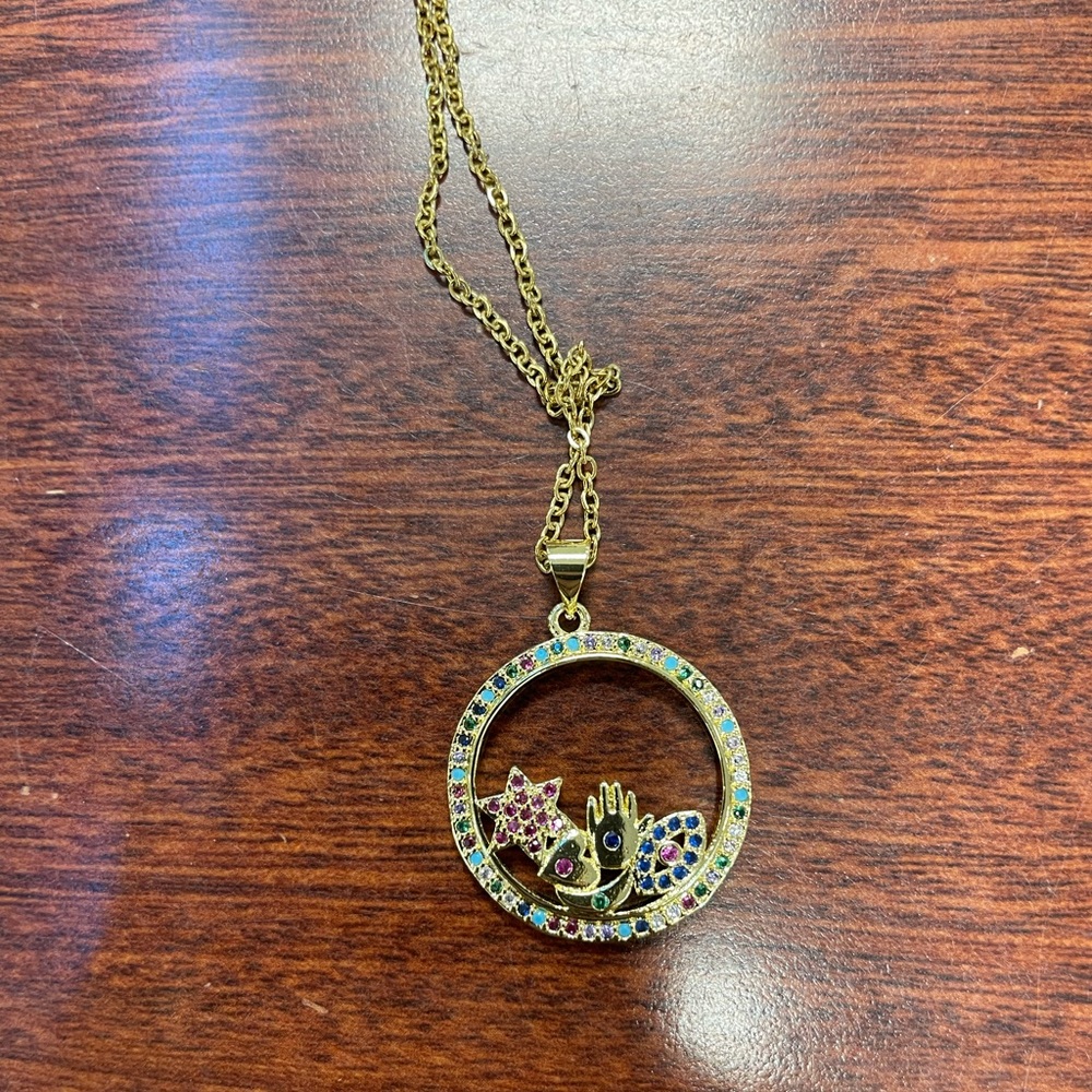 Gold charm necklace
